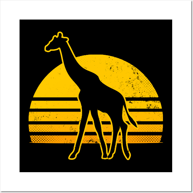 Zoo Trip Shirt | Vintage Retro Sunset Giraffe Gift Wall Art by Gawkclothing